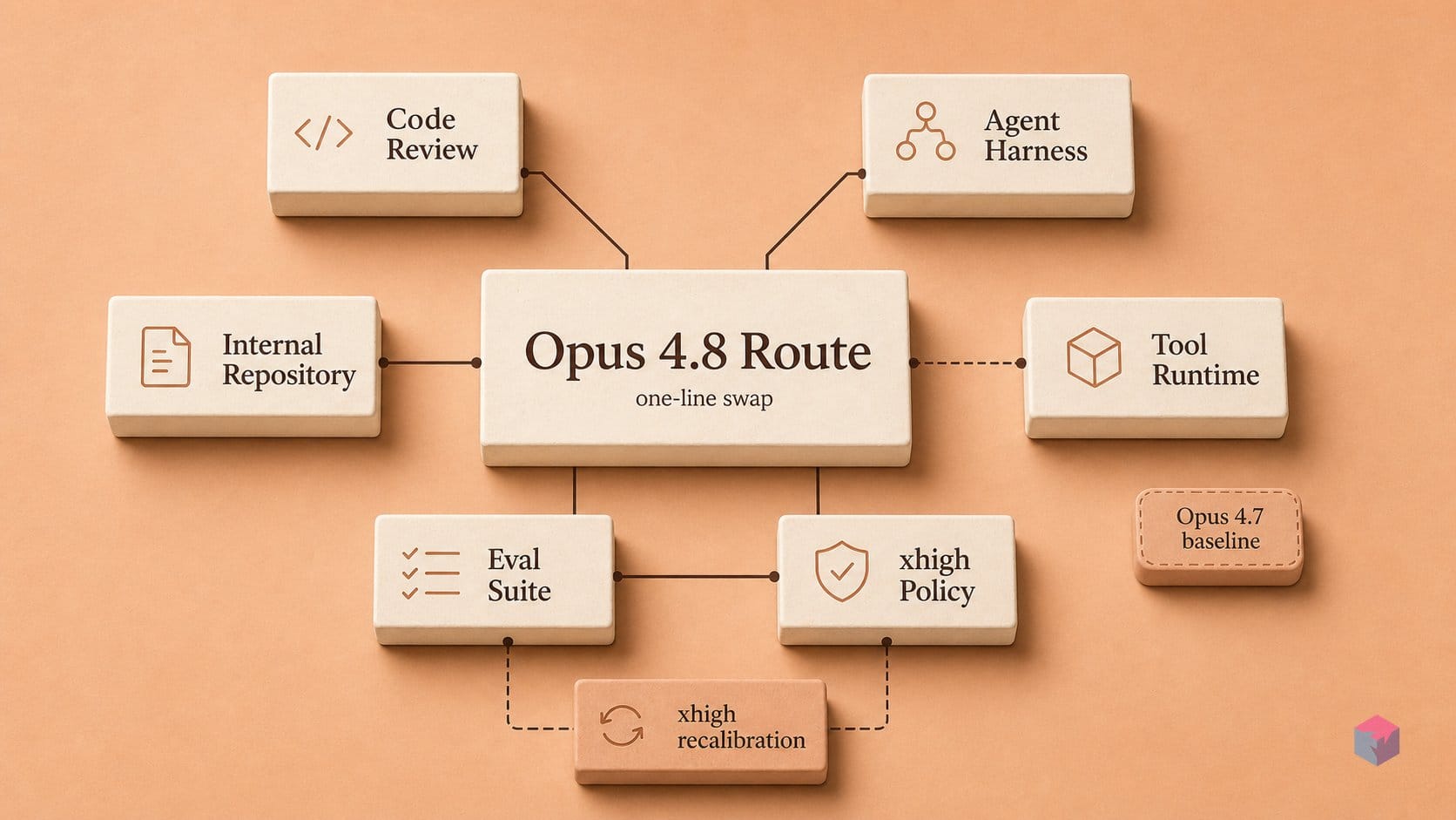 Opus 4.8 is a one-line swap. The xhigh recalibration isn't.