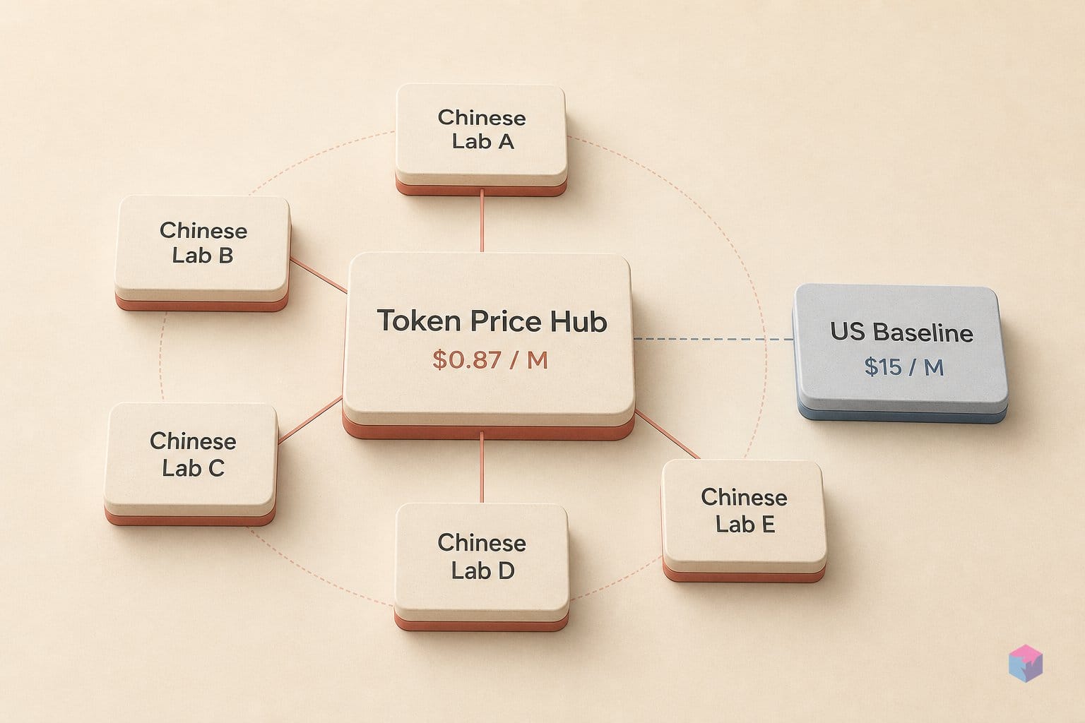 DeepSeek cut to $0.87/M. US equivalents stayed at $15.