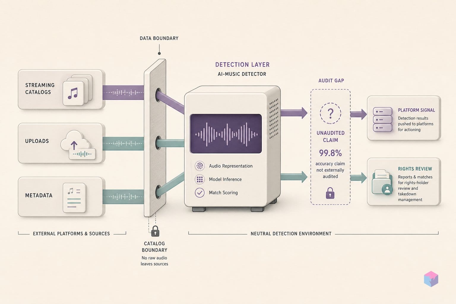 Deezer's Detector Crosses to Spotify. The 99.8% Is Unaudited.