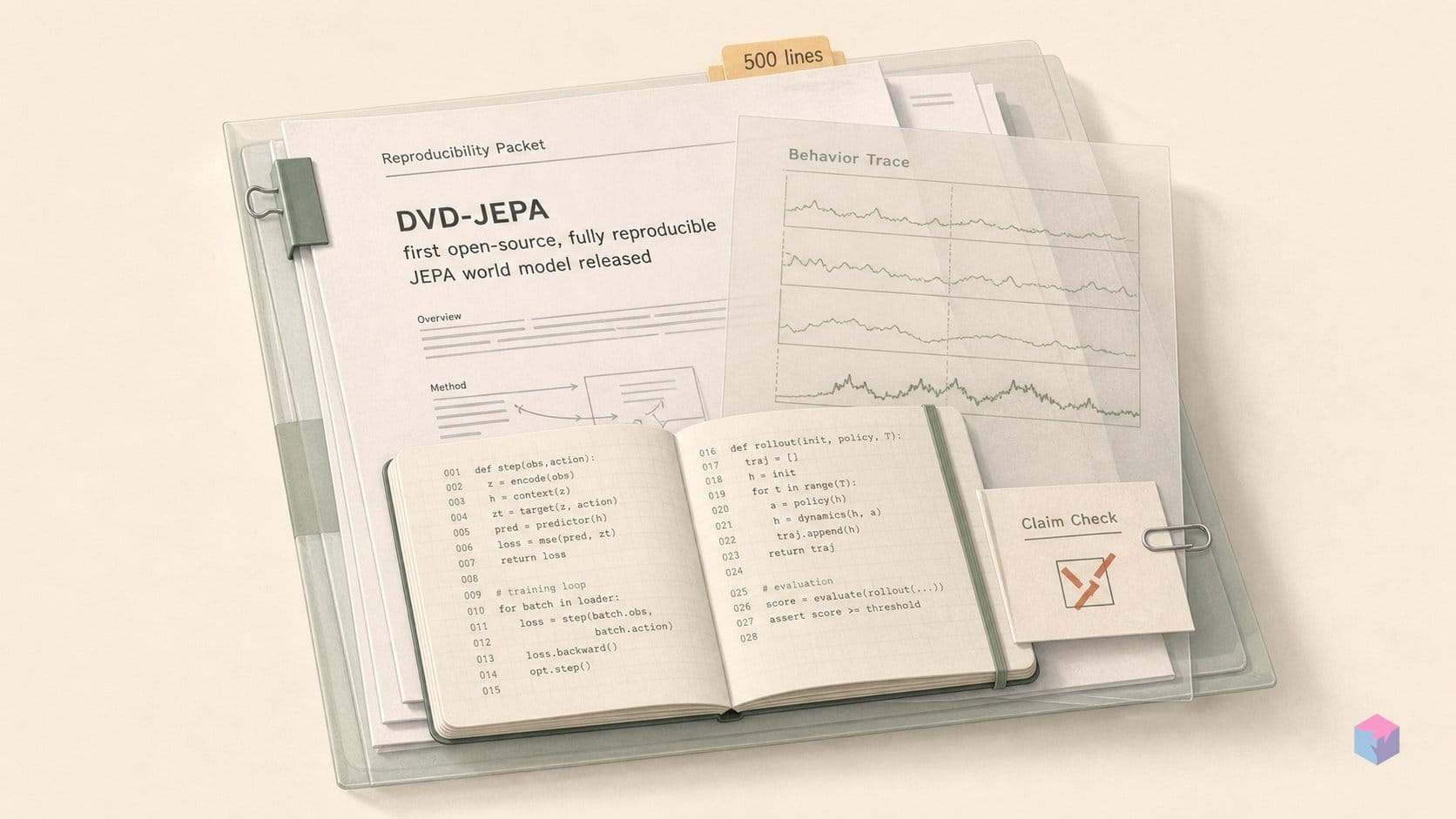 DVD-JEPA in 500 lines — one claim that breaks