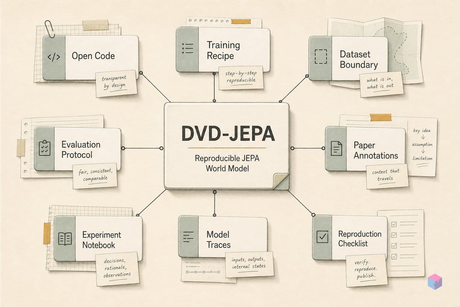 DVD-JEPA nails JEPA pedagogy — the pioneer tag, less so
