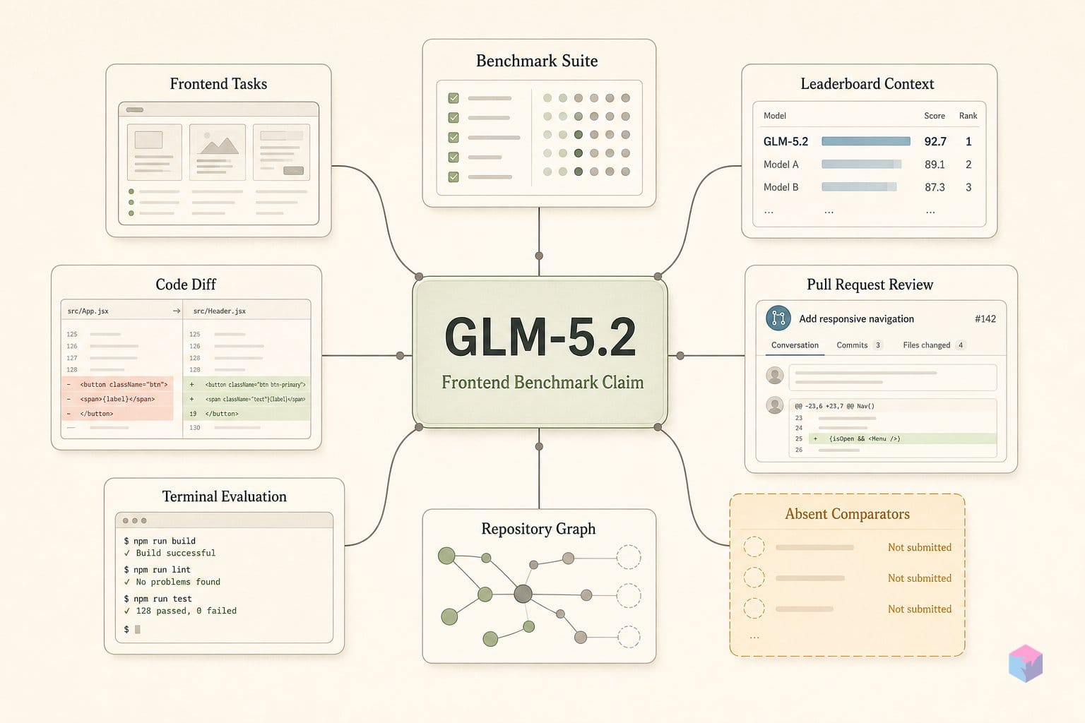 GLM-5.2 is #1 in frontend — once you check who's absent