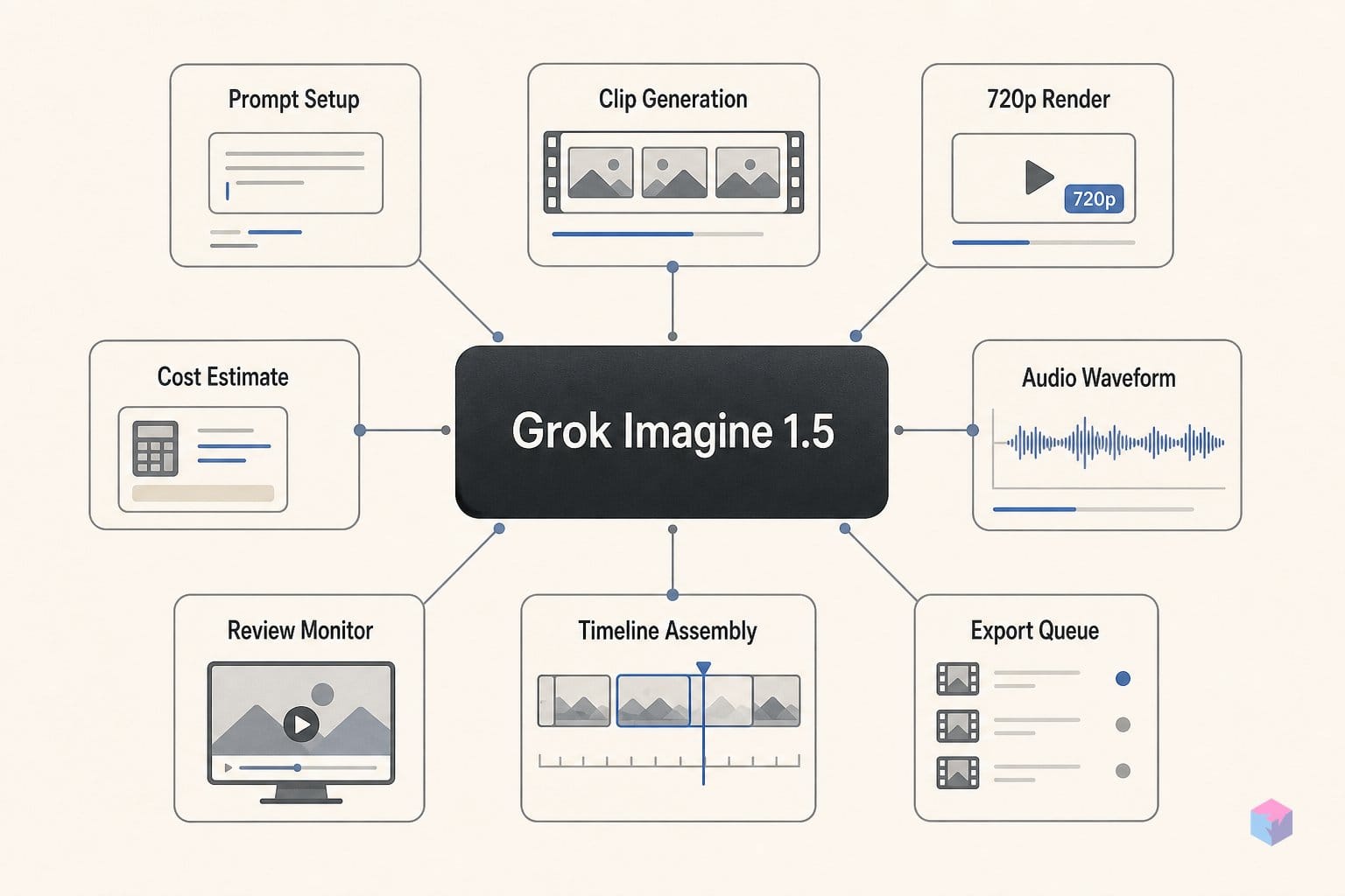 A 10-second Grok Imagine 1.5 clip at 720p runs $1.41