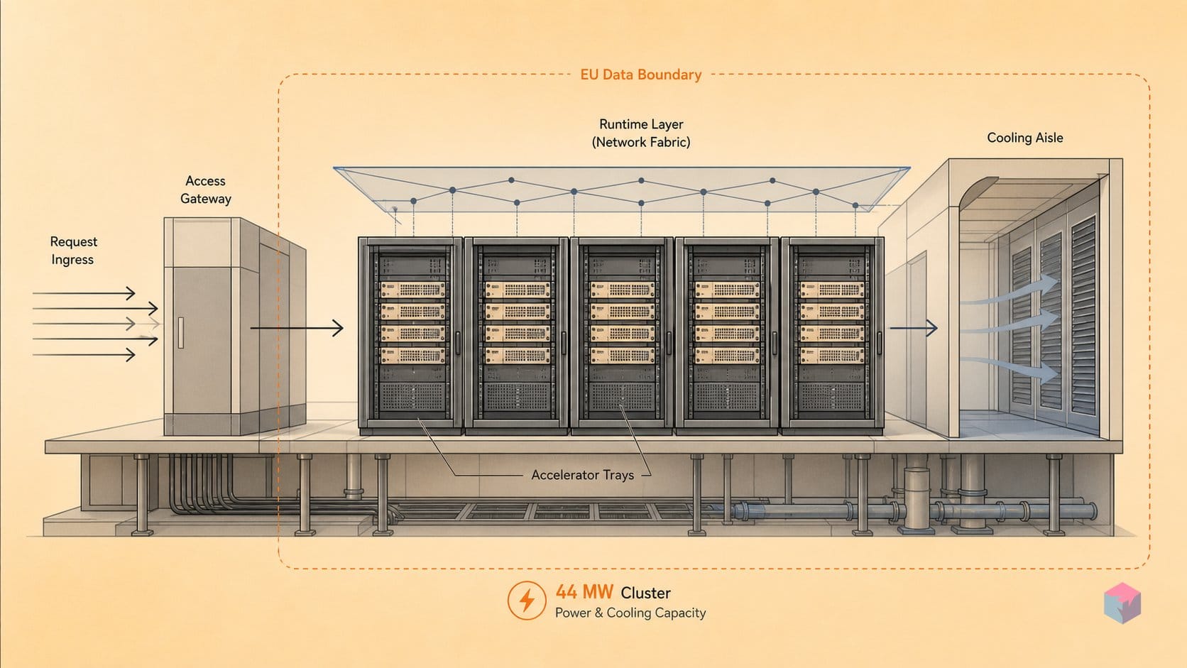 Mistral's chip ambition: conditional. Its EU cluster: 44 MW.