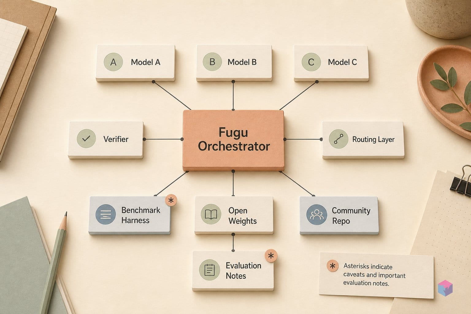 Fugu beats each component it calls — and the asterisks matter.