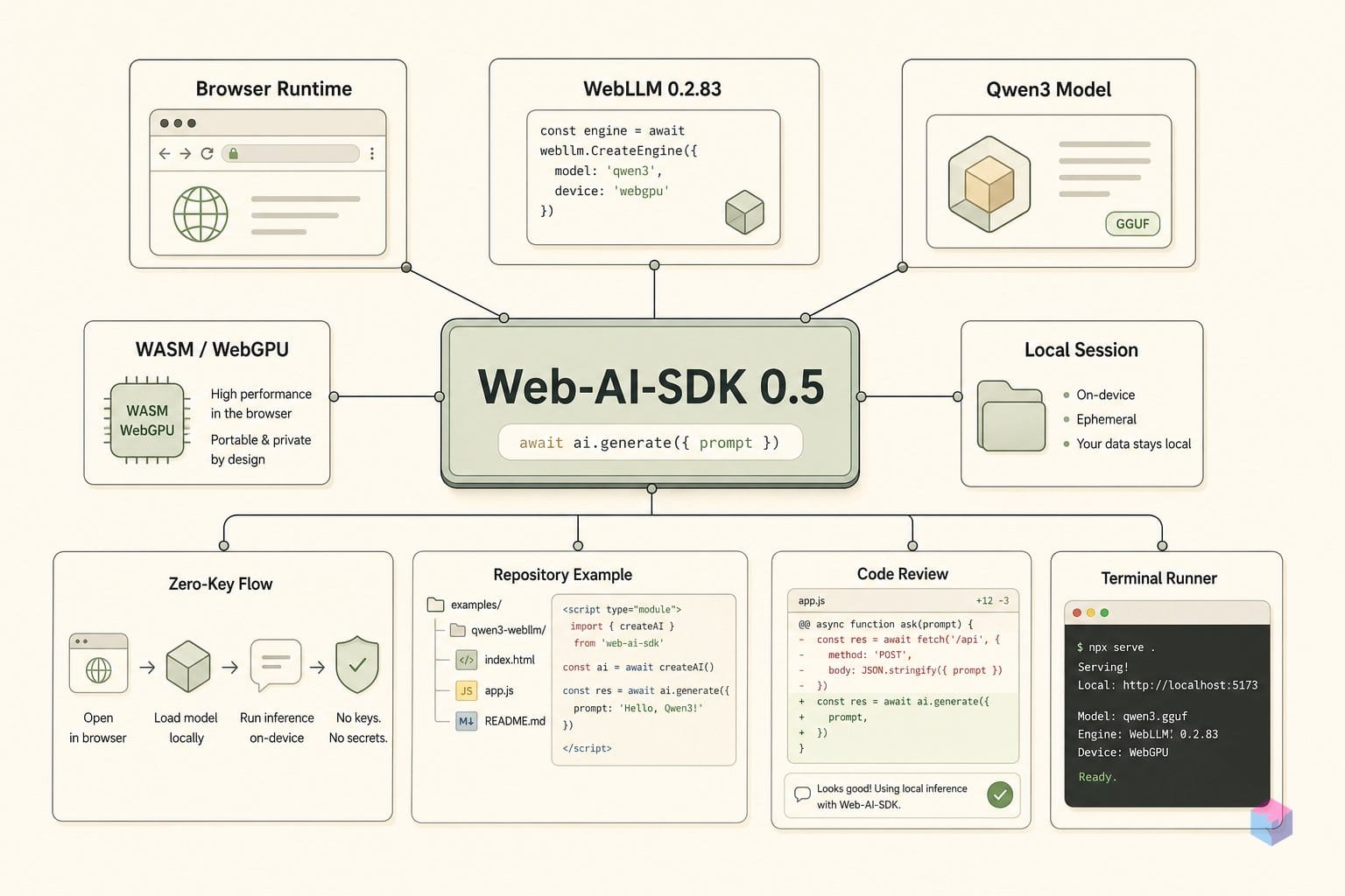 Qwen3 in the browser, zero keys — WebLLM 0.2.83 hands-on