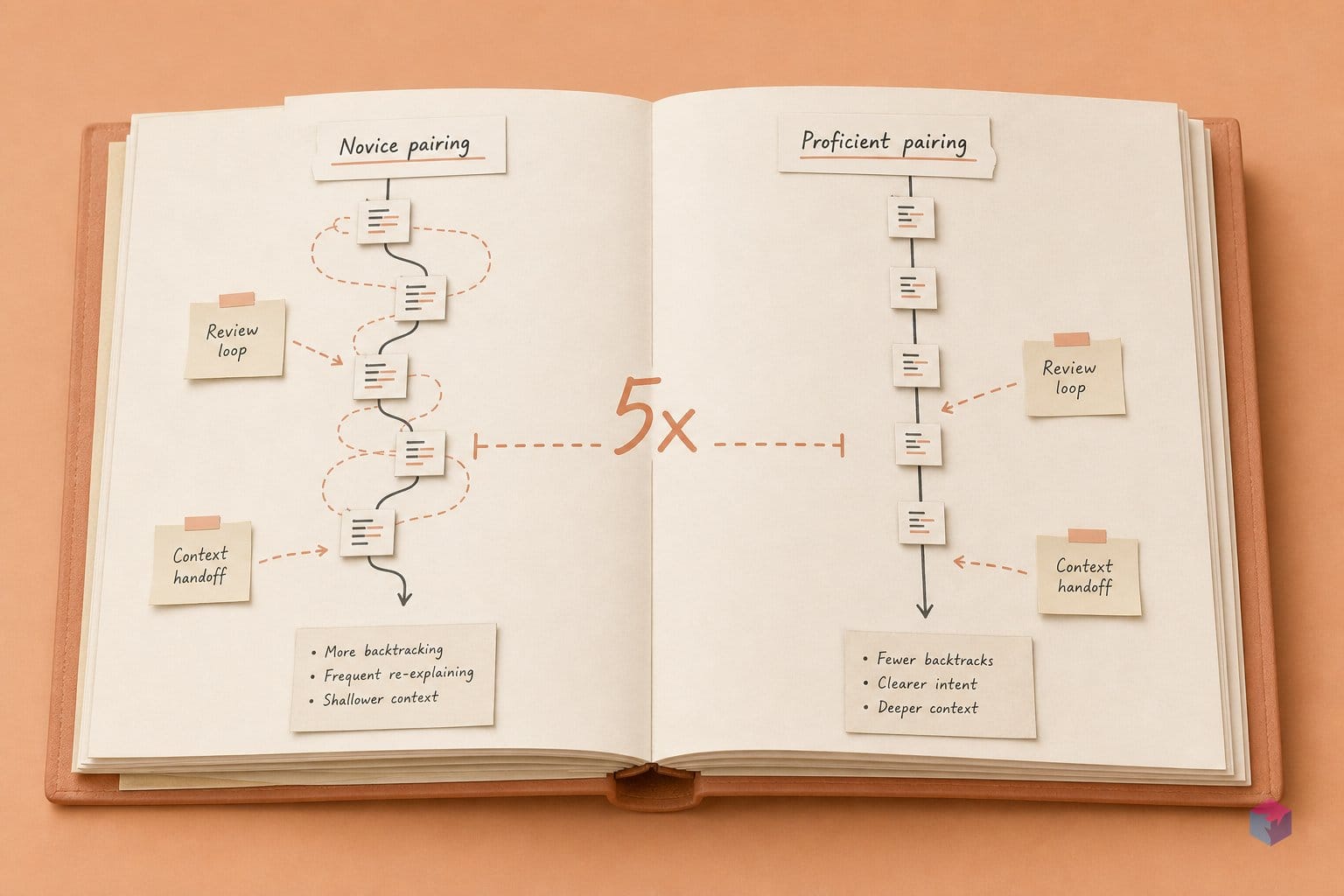 A 5× expertise gap separates novice from proficient AI pairing