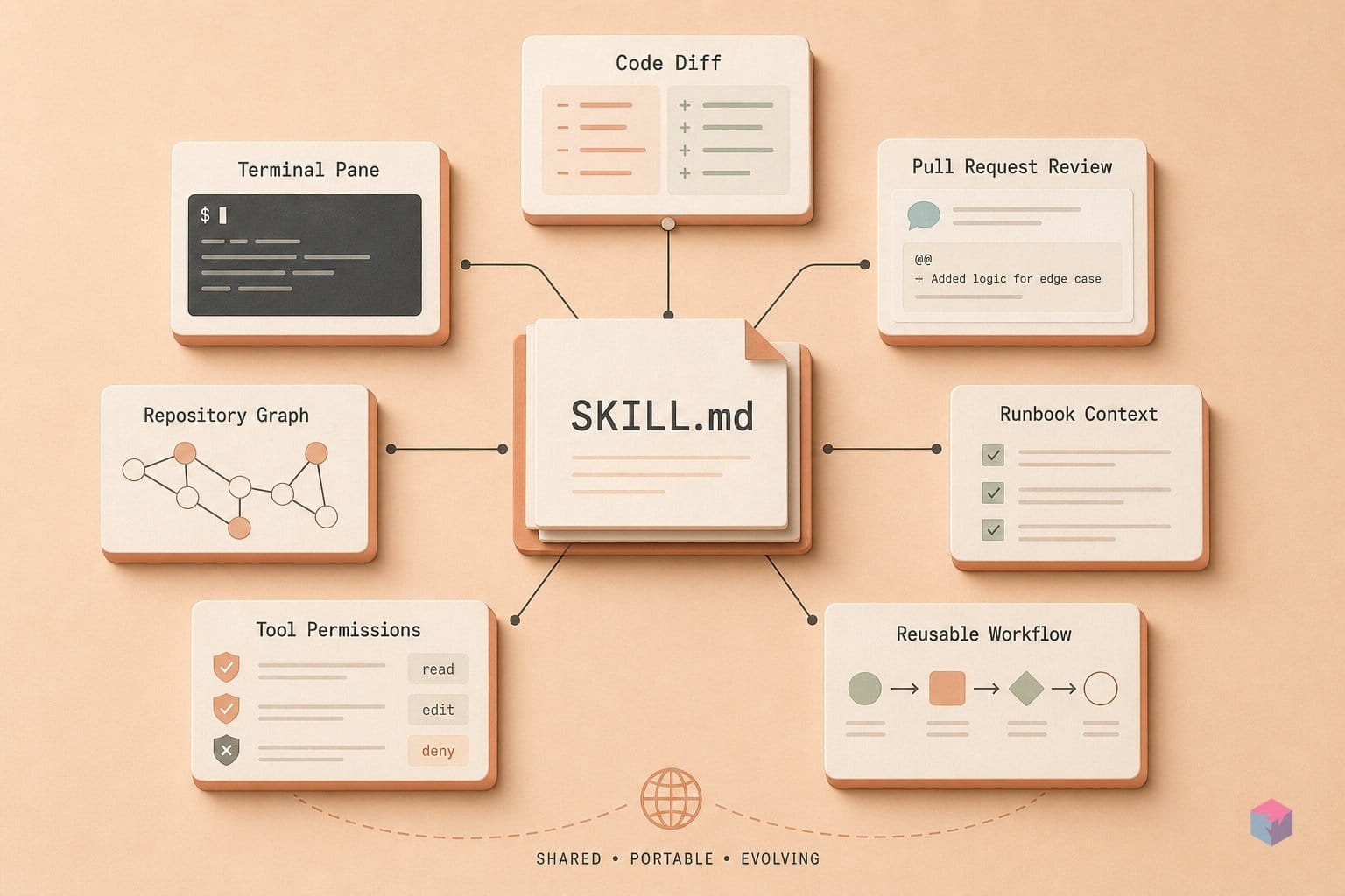 What practitioners encode in SKILL.md — and why it now travels