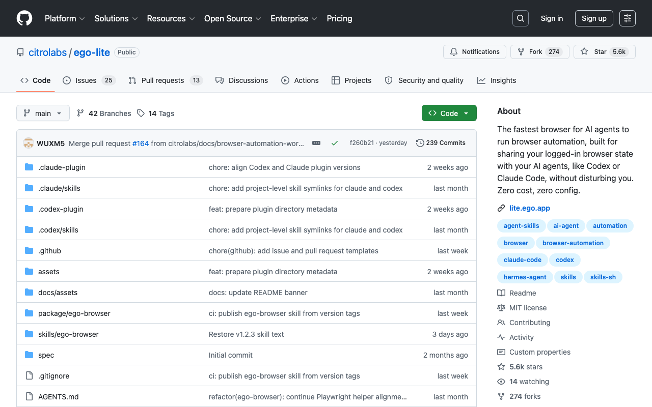 Screenshot of https://github.com/citrolabs/ego-lite