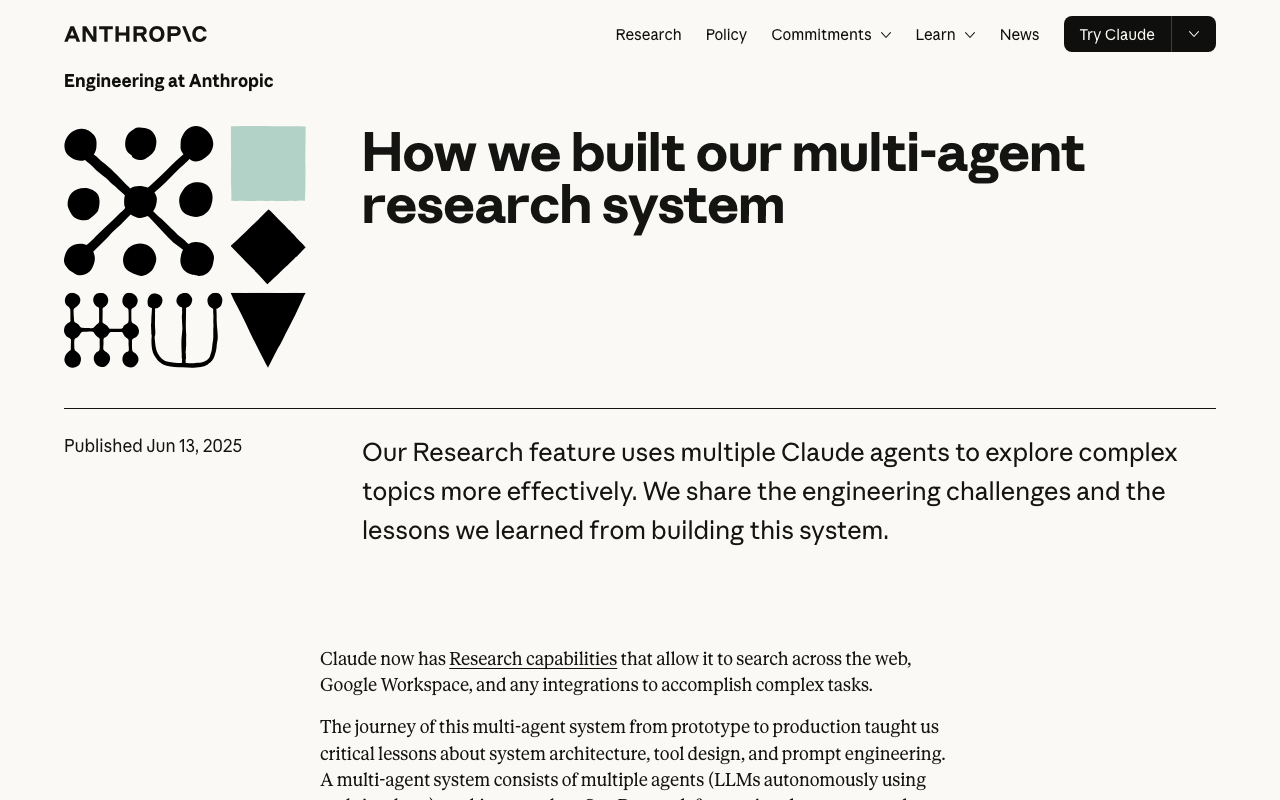 Screenshot of https://www.anthropic.com/engineering/multi-agent-research-system