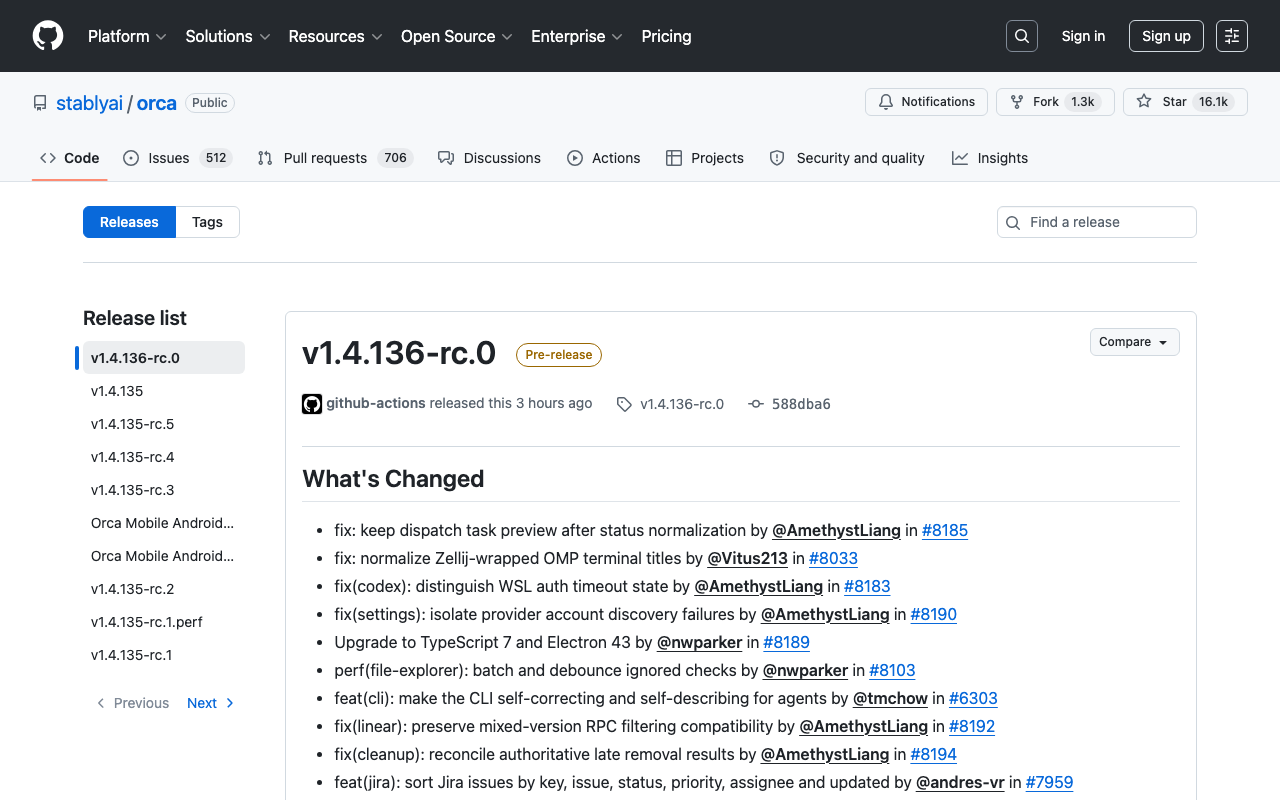Screenshot of https://github.com/stablyai/orca/releases