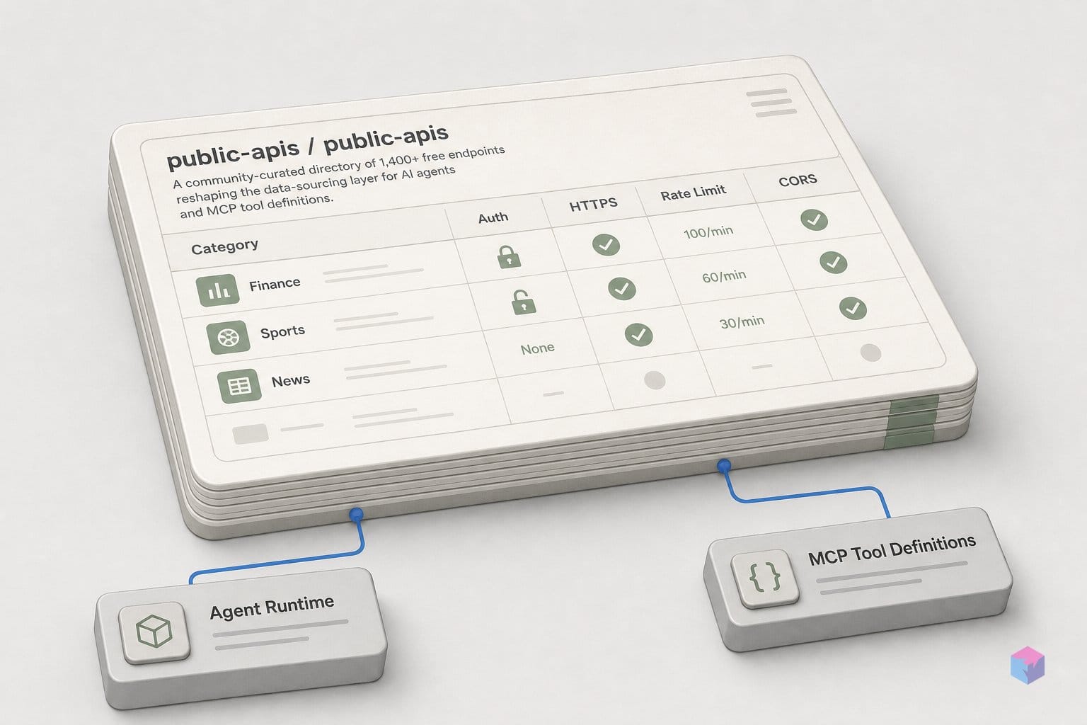 The columns in public-apis that MCP agents read first