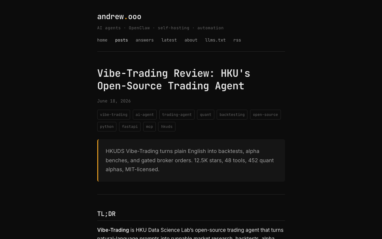 Screenshot of https://andrew.ooo/posts/vibe-trading-hkuds-personal-trading-agent-review/