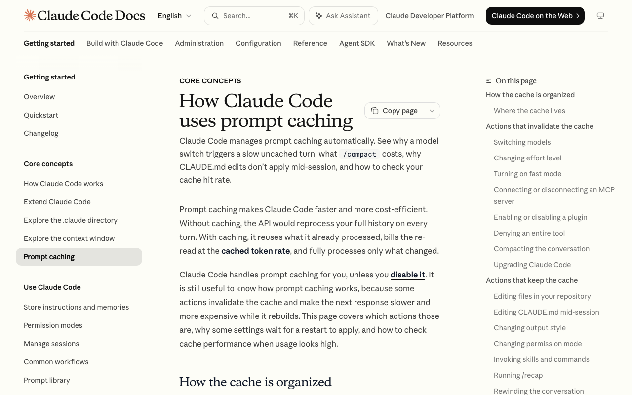 Screenshot of https://code.claude.com/docs/en/prompt-caching