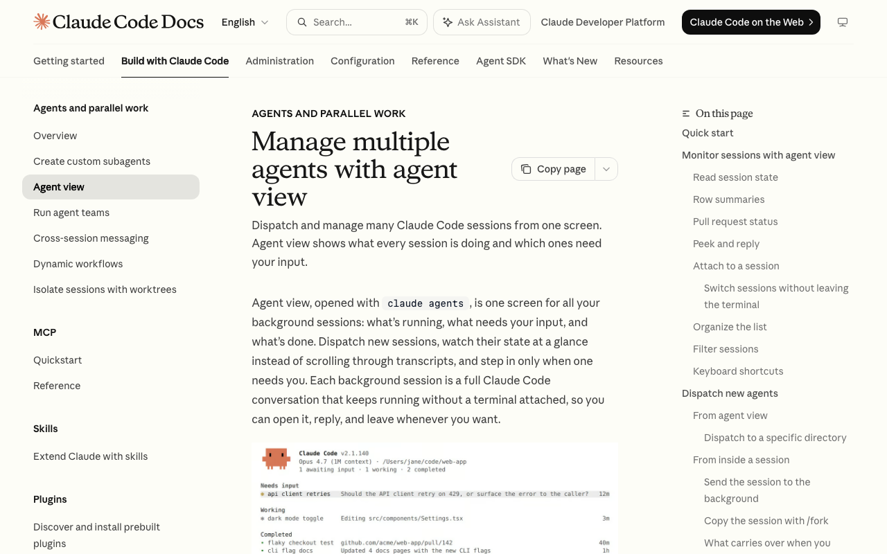 Screenshot of https://code.claude.com/docs/en/agent-view