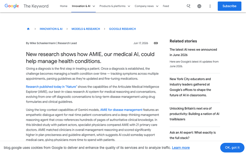 AMIE made it into Nature — the wall peer review can't cross