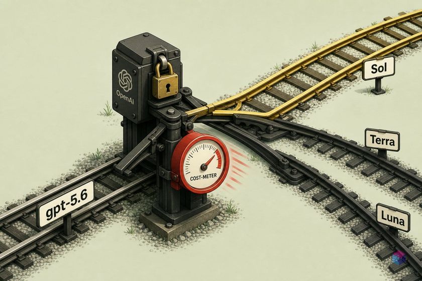 The `gpt-5.6` alias routes to Sol — your cost budget didn't