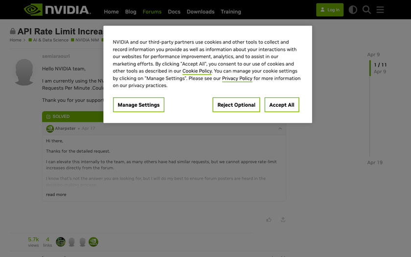 NVIDIA NIM의 ~40 RPM 제한은 모델별이 아닌 계정 전체 기준