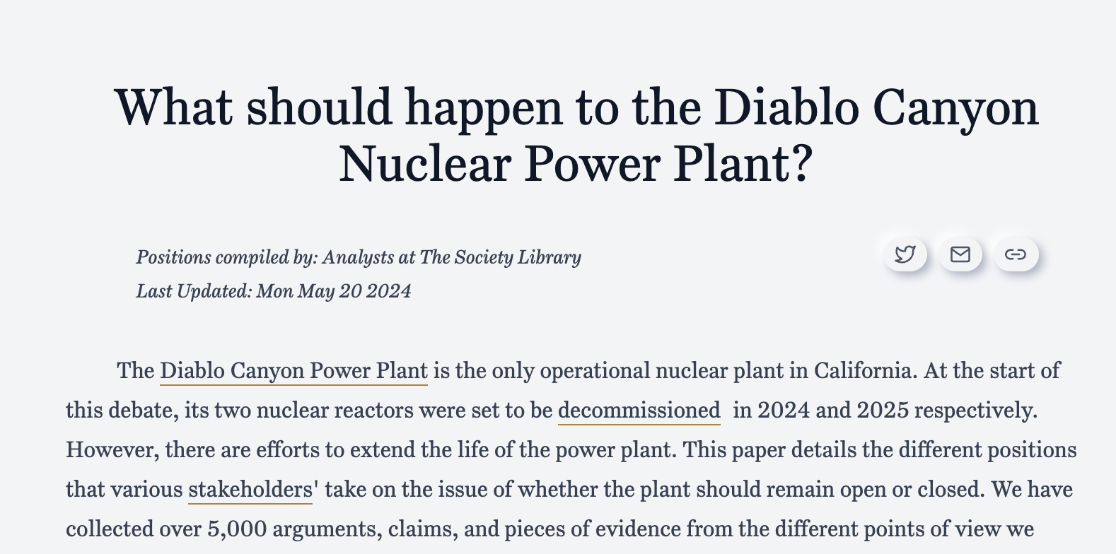 Nuclear Energy - Improving Debates with Society Library