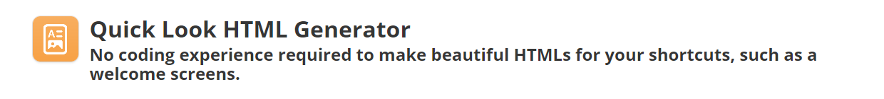 quick-look-html-generator