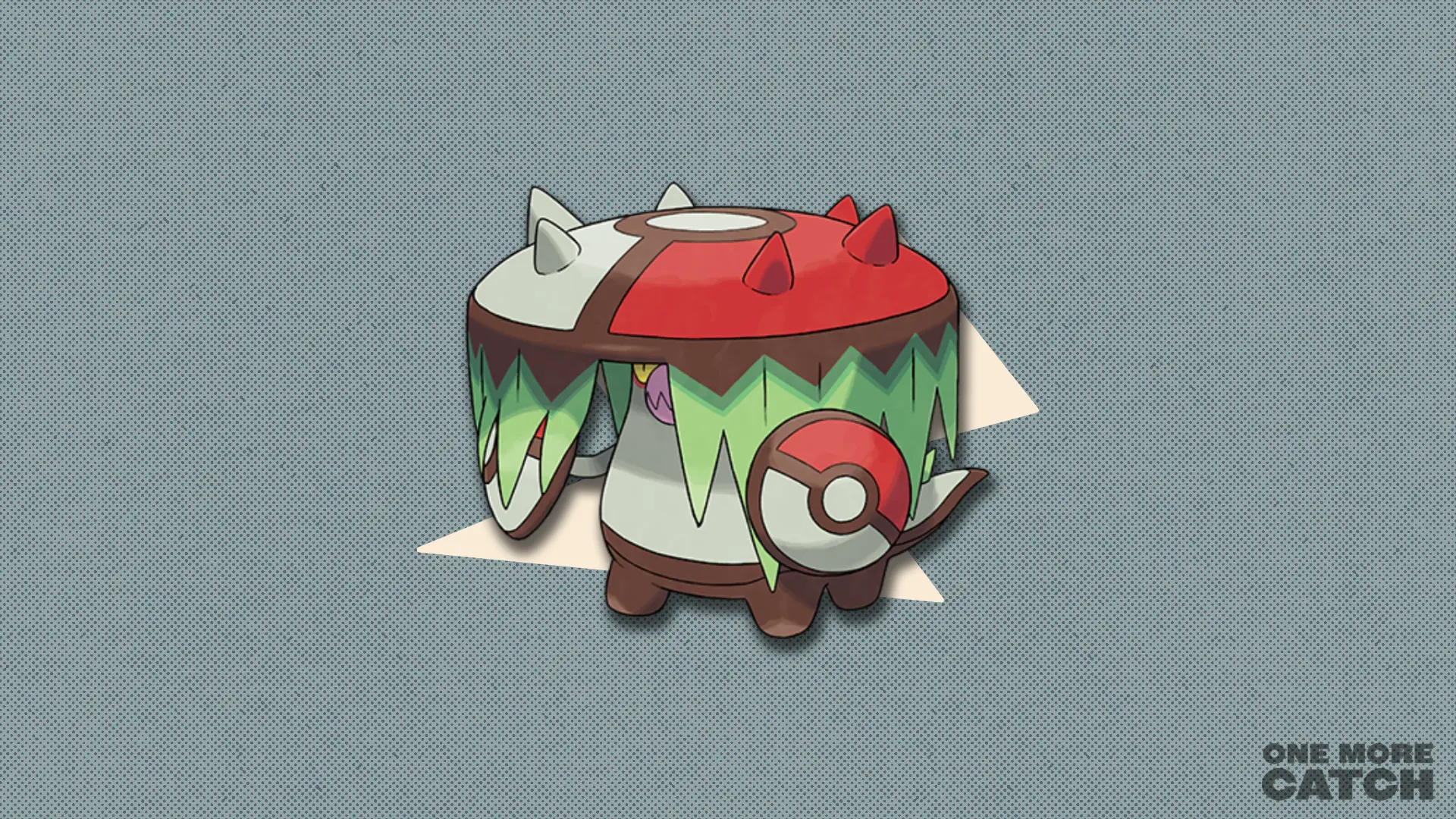 Brute Bonnet in front of a polygonal shape and a textured background.