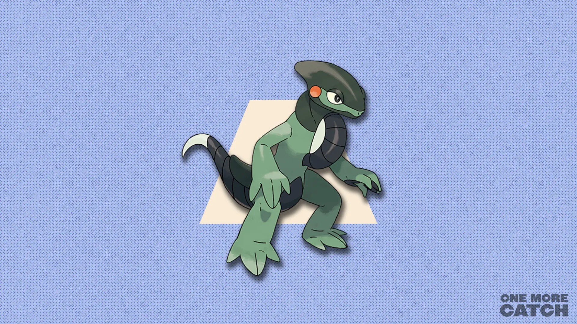 Cyclizar in front of a polygonal shape and a textured background.