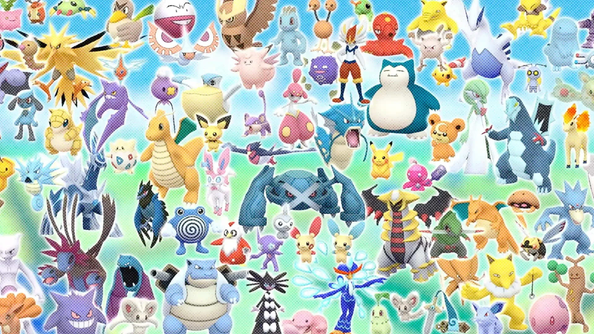 A promotional image for the Pokémon 30th Anniversary All Out event in Pokémon Go.