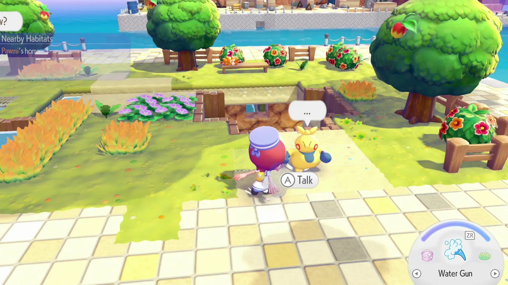 Speaking to Makuhita in the Pokémon Pokopia April Fools' Day event.