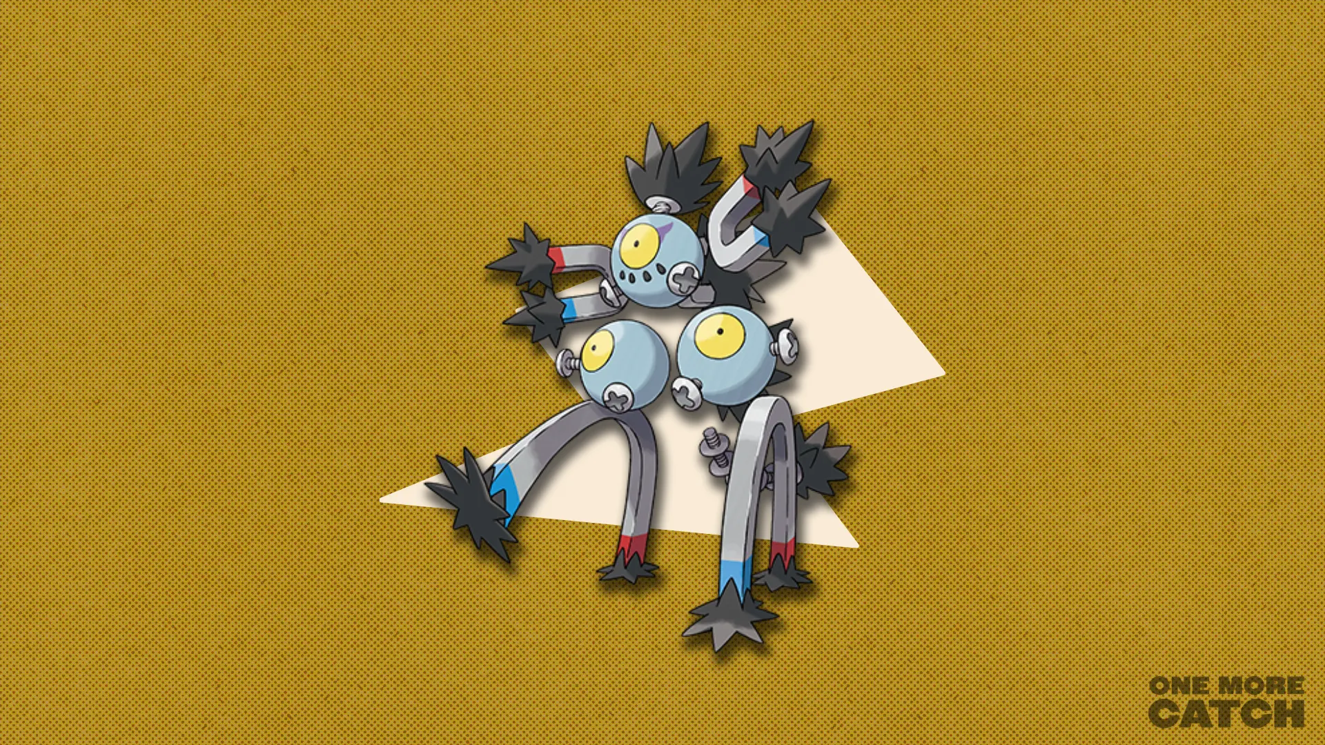 Sandy Shocks in front of a polygonal shape and a textured background.