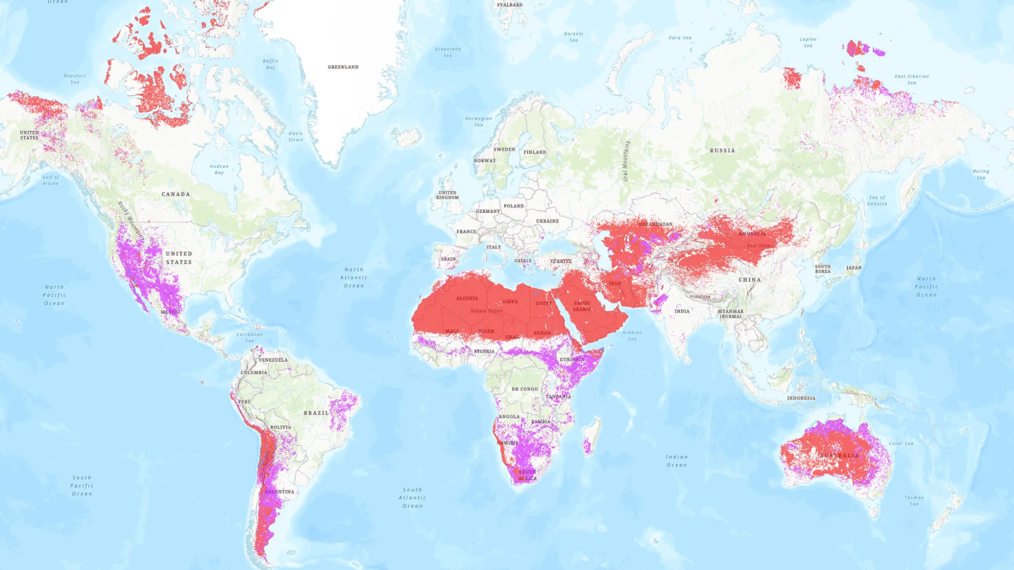 A world map showing spawn points for Silicobra in Pokémon Go.