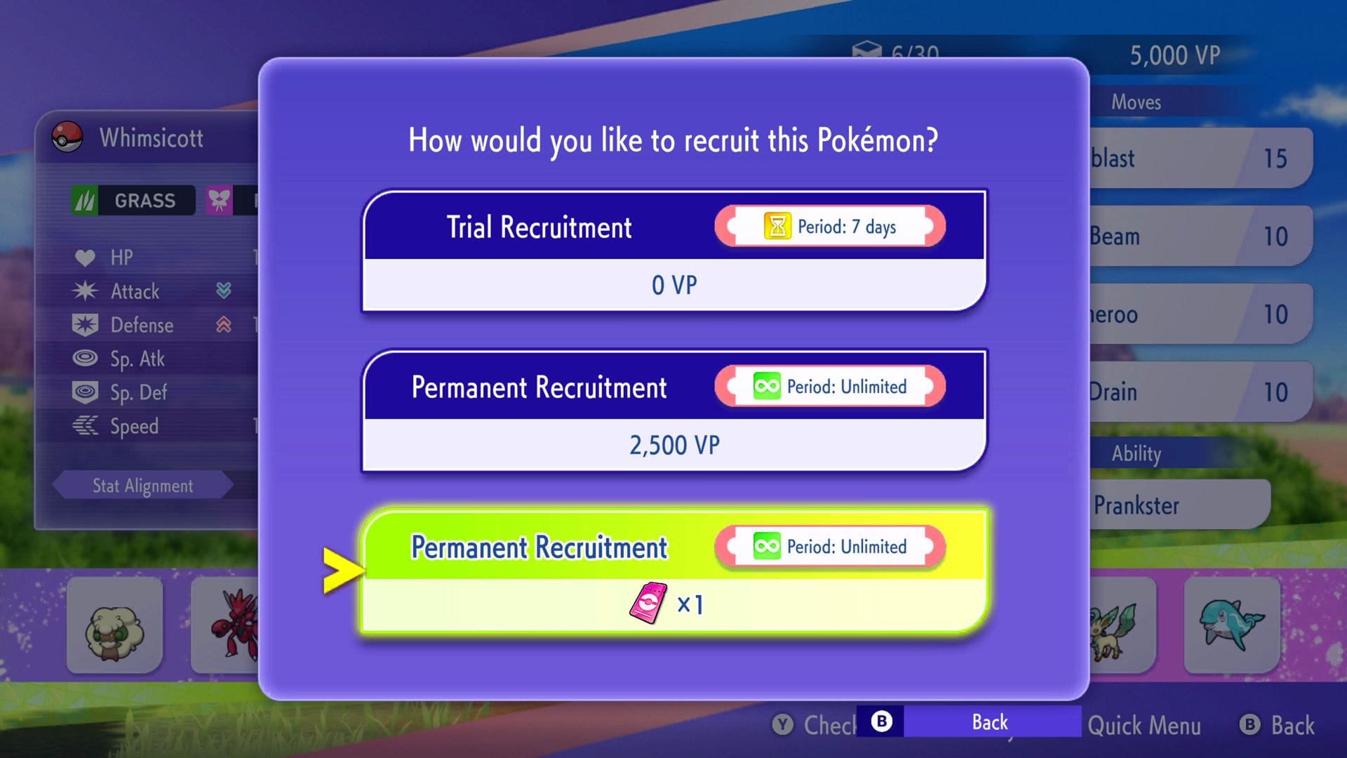 A screenshot showing a Teammate Ticket being spent in Pokémon Champions.