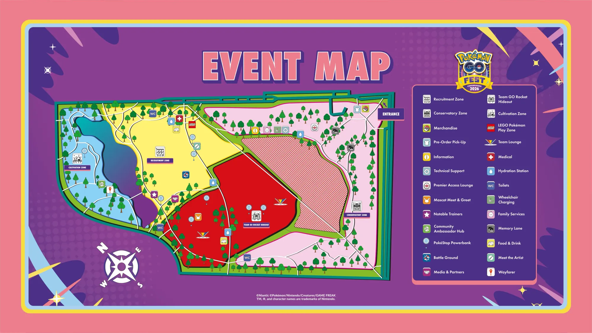 An event map for Pokémon Go Fest Copenhagen.