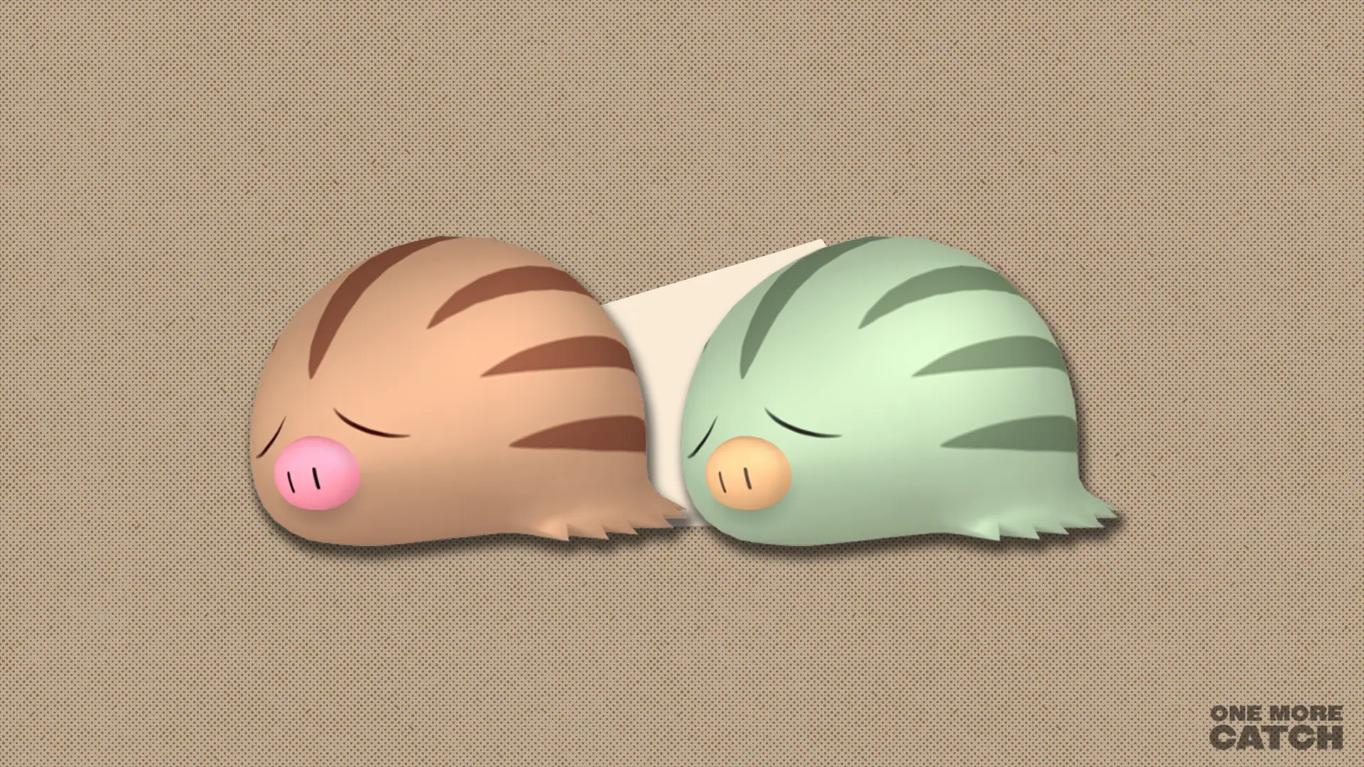 Swinub and shiny Swinub against a polygonal shape and red textured background.