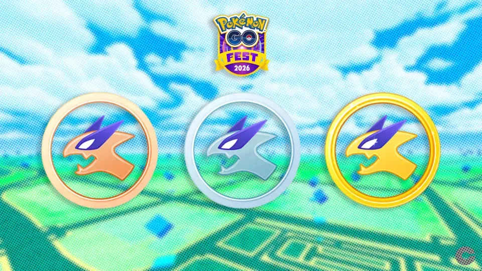 Raid emblems and a Pokémon Go Fest 2026 logo in front of a textured map background.