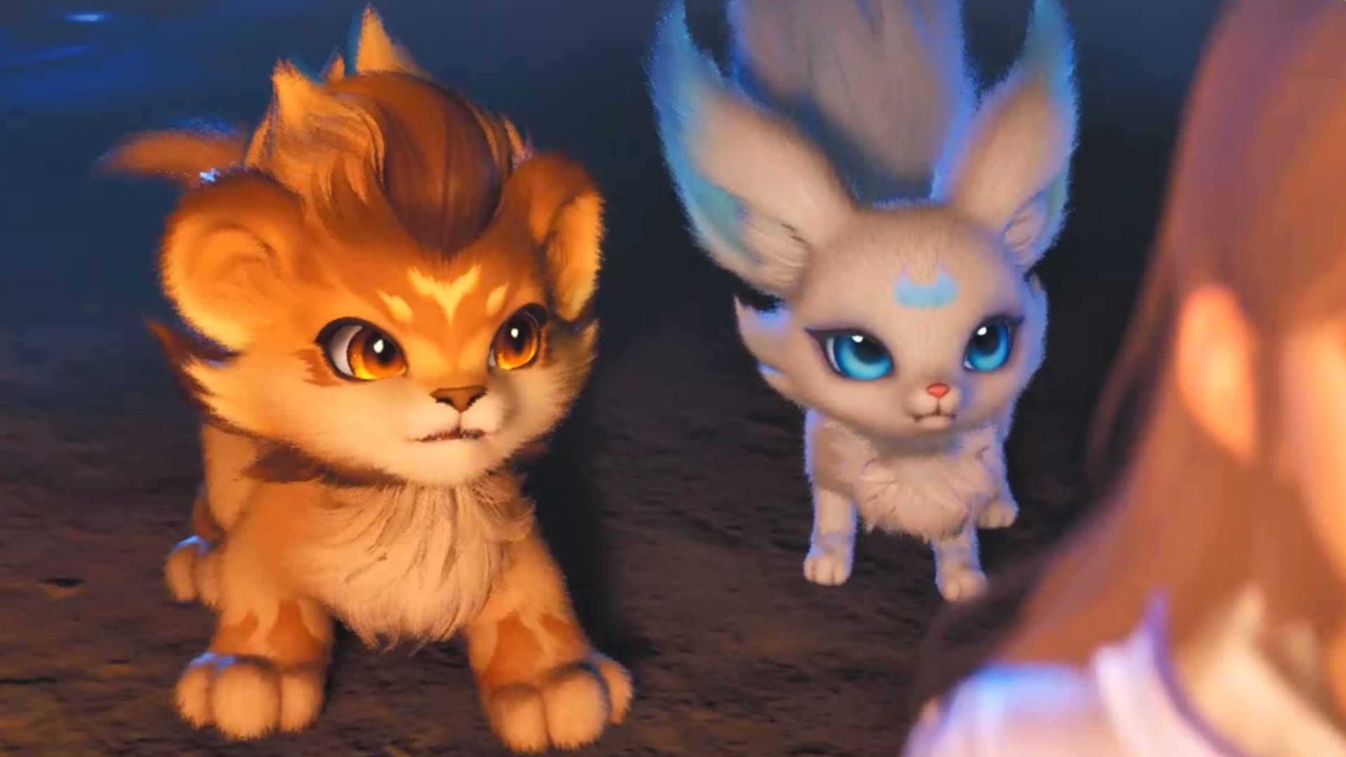 Helion and Lunara in Aniimo standing behind a person.