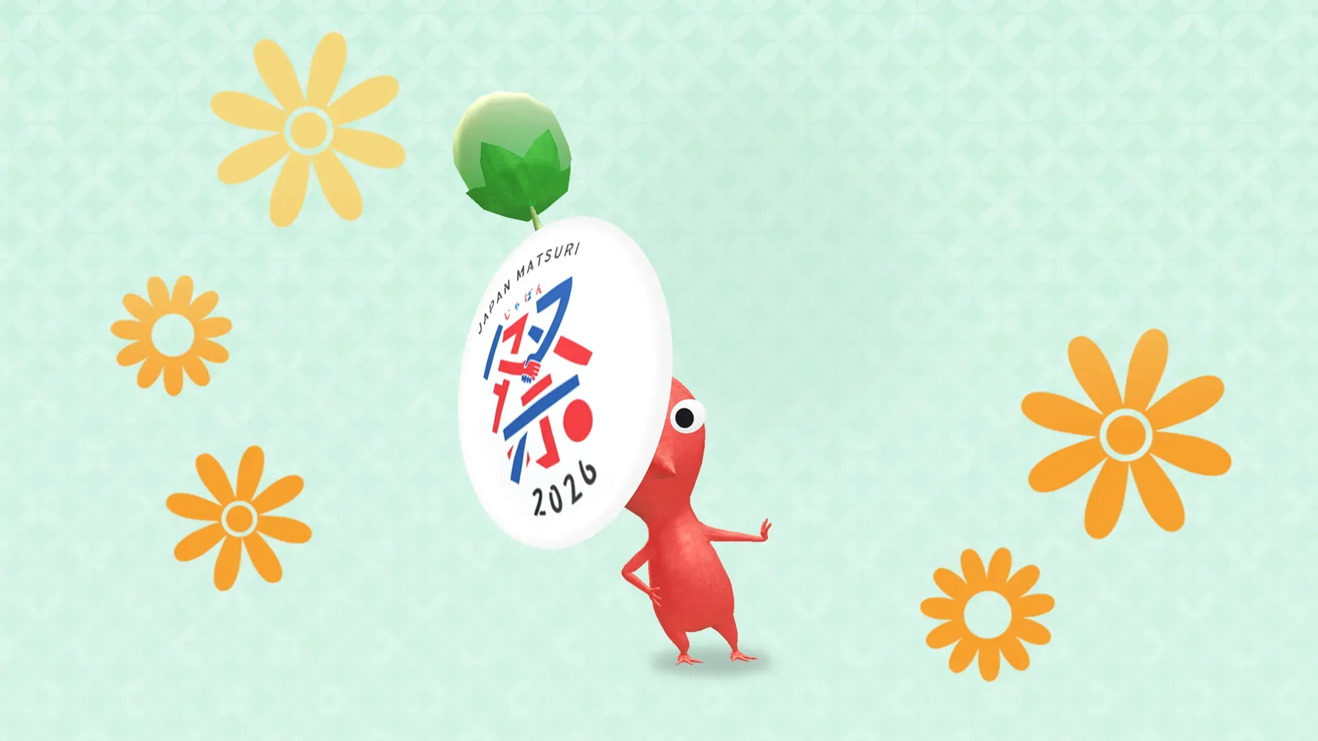 A Japan Matsuri-themed Pikmin from Pikmin Bloom.