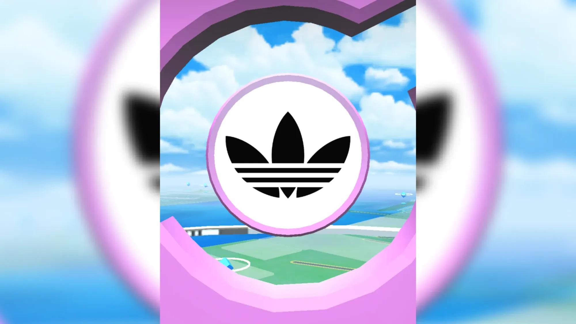 An adidas-branded gym in Pokémon Go.