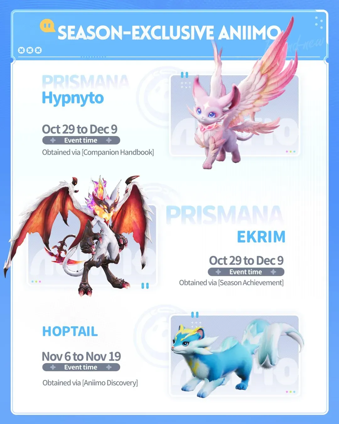 Hypnyto, Ekrim and Hoptail from Aniimo.