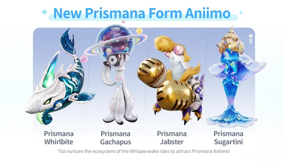 Aniimo Whirlbite, Gachapus, Jabster, Sugartini.