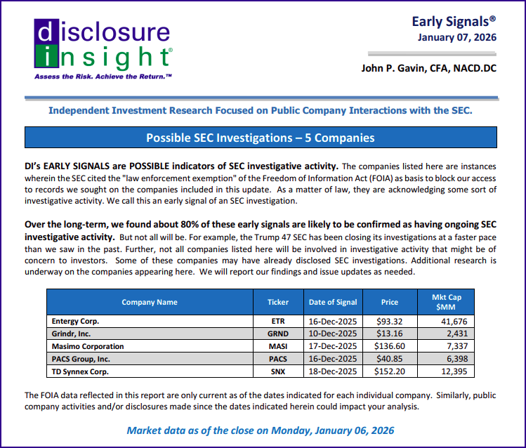 DI's Early Signals Report: January 07, 2026