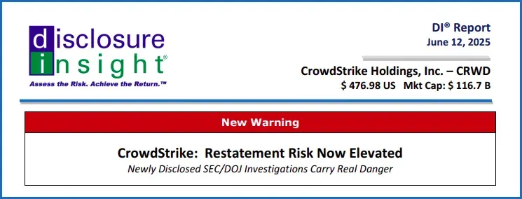 CrowdStrike: Restatement Risk Now Elevated