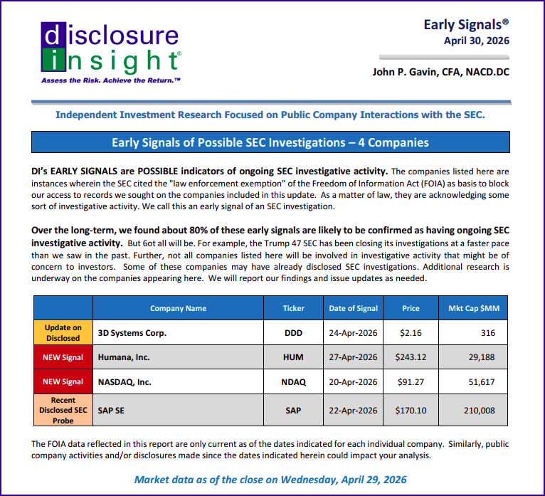 DI's Early Signals Report: April 30, 2026