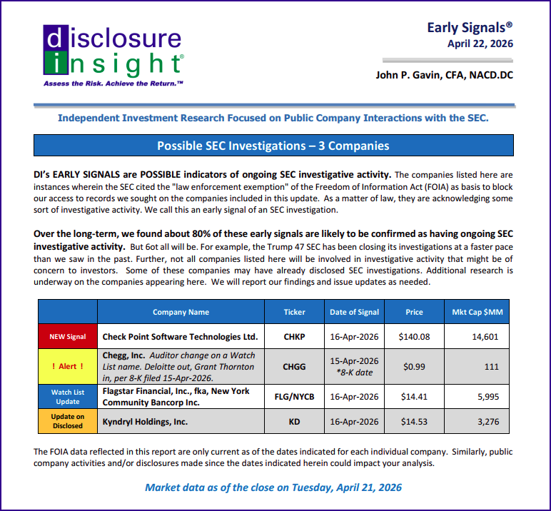 DI's Early Signals Report: April 22, 2026