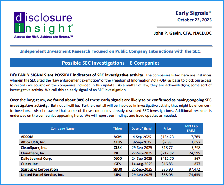 DI's Early Signals Report: October 22, 2025