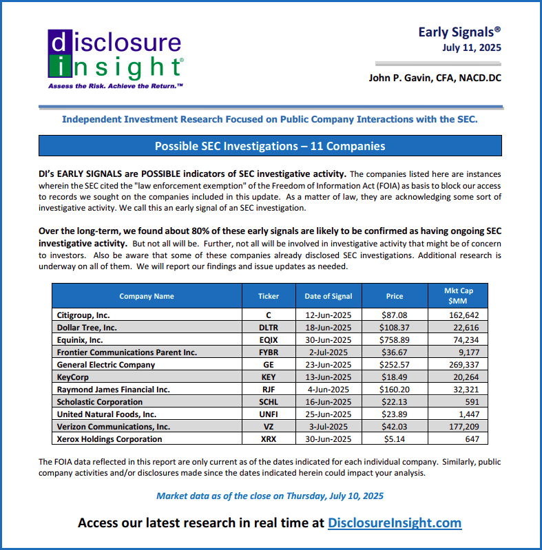 DI's Early Signals Report: July 11, 2025