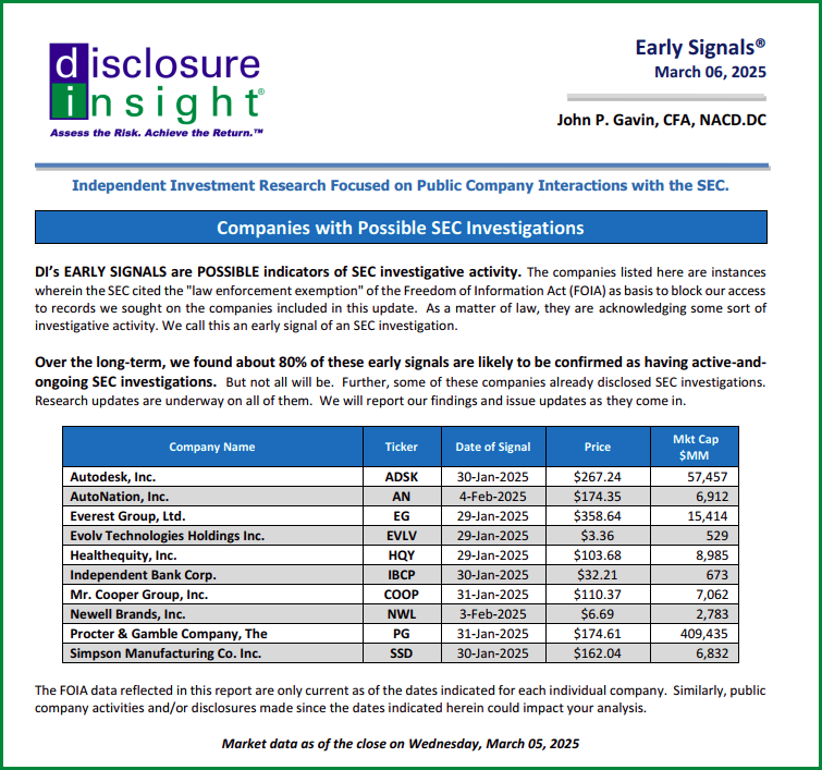 DI's Early Signals Report: March 06, 2025