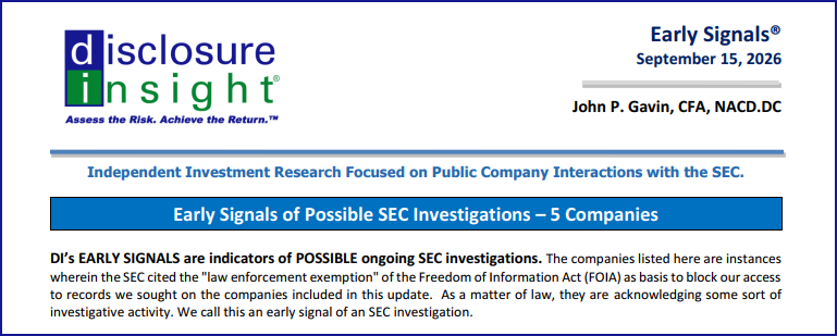 DI's Early Signals Report: September 15, 2026