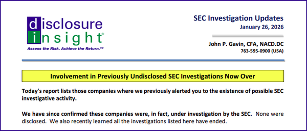 SEC Investigation Updates: January 26, 2026
