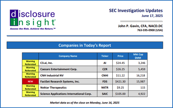 SEC Investigation Updates: June 17, 2025
