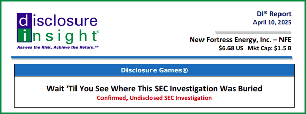 Disclosure Games: Wait 'Til You See Where This SEC Investigation Was Buried